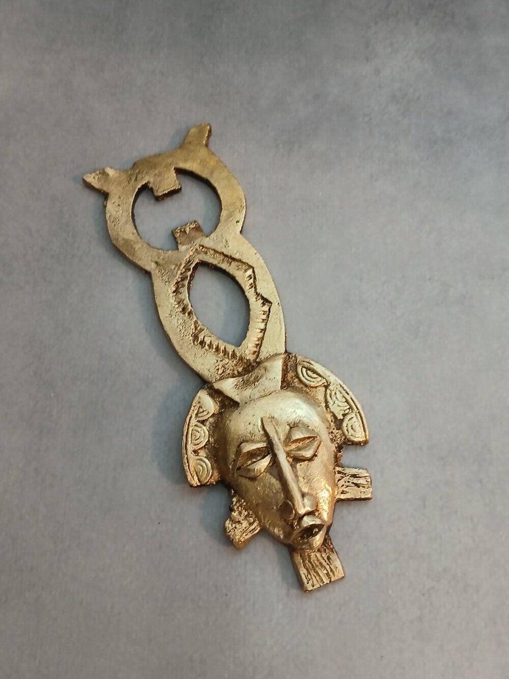 Hand Crafted Brass African Tribal Mask/Man God Face-Bottle Opener